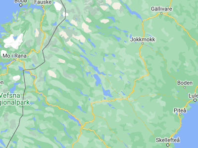 Map showing location of Arjeplog (66.05173, 17.88606)