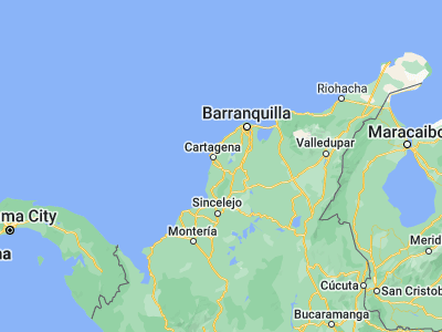 Map showing location of Arjona (10.25444, -75.34389)