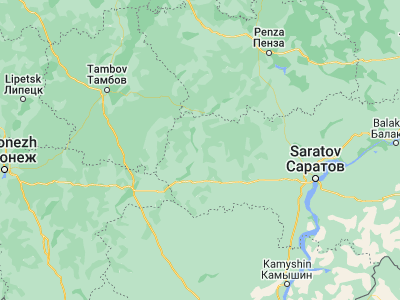 Map showing location of Arkadak (51.93261, 43.49778)