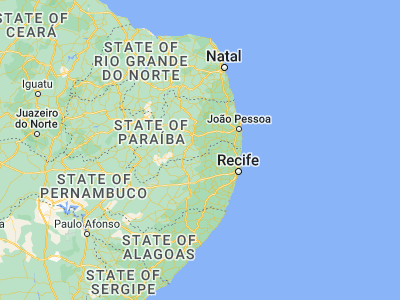 Map showing location of Aroeiras (-7.54528, -35.7075)