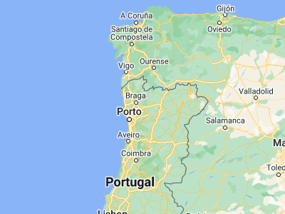 Map showing location of Arões (41.45553, -8.21419)