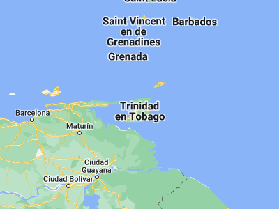 Map showing location of Arouca (10.62877, -61.33487)