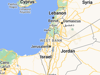 Map showing location of ‘Arrābah (32.40517, 35.20189)