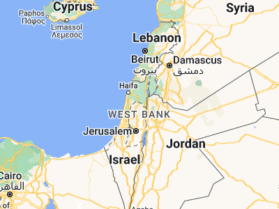 Map showing location of ‘Arrānah (32.4972, 35.32271)