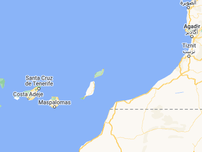 Map showing location of Arrecife (28.96302, -13.54769)