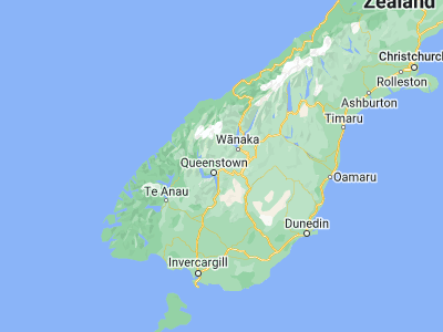 Map showing location of Arrowtown (-44.93837, 168.81007)