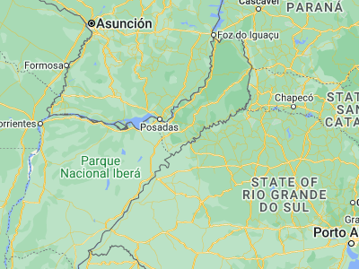 Map showing location of Arroyo del Medio (-27.7, -55.41667)