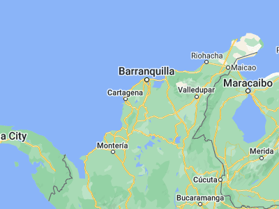 Map showing location of Arroyohondo (10.2522, -75.0198)