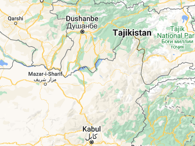 Map showing location of Ārt Khwājah (37.08571, 69.47958)