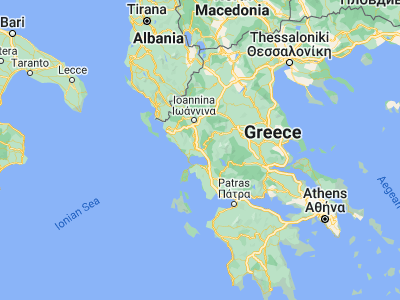 Map showing location of Árta (39.16056, 20.98528)