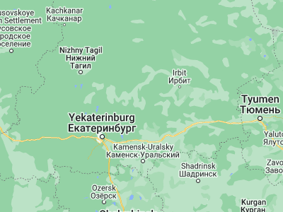 Map showing location of Artëmovskiy (57.3555, 61.86865)