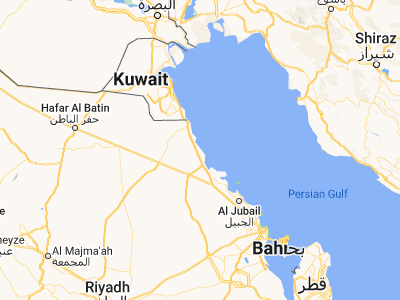Map showing location of As Saffānīyah (27.97083, 48.73)