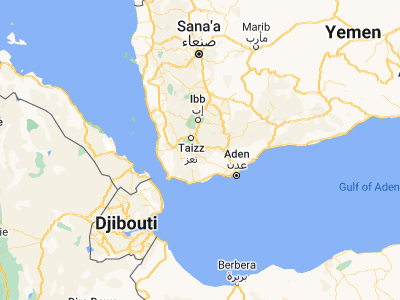 Map showing location of Aş Şalw (13.32887, 44.21708)