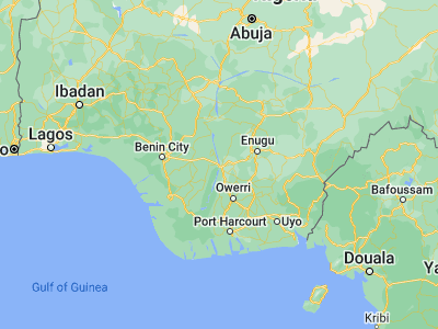 Map showing location of Asaba (6.20064, 6.73384)