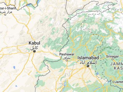 Map showing location of Asadābād (34.87311, 71.14697)