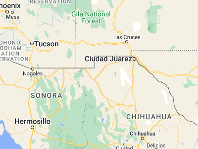 Map showing location of Ascención (31.1, -107.98333)