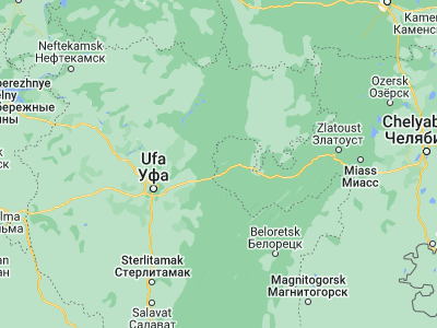 Map showing location of Asha (54.9973, 57.2722)