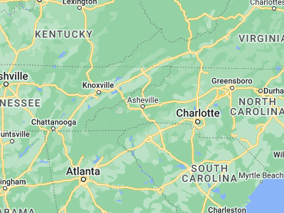 Map showing location of Asheville (35.60095, -82.55402)