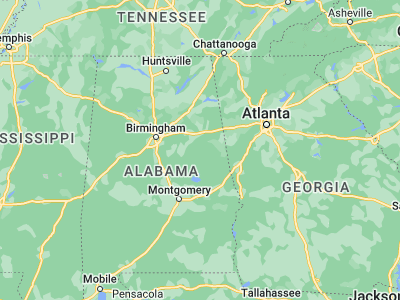 Map showing location of Ashland (33.27373, -85.83607)