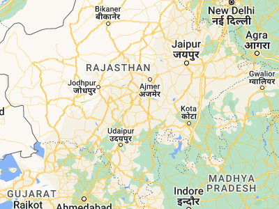 Map showing location of Āsind (25.7342, 74.33278)