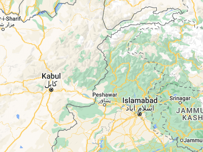 Map showing location of Āsmār (35.03333, 71.35809)