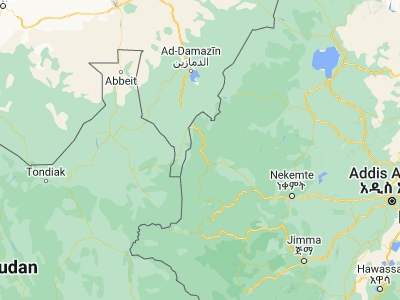 Map showing location of Āsosa (10.06667, 34.53333)