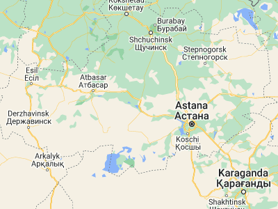 Map showing location of Astrakhan (51.53092, 69.79684)