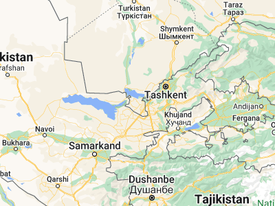 Map showing location of Asykata (40.8946, 68.3643)