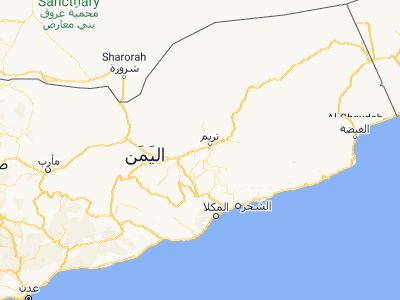 Map showing location of At Taḩālif (15.93786, 48.7864)