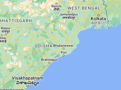 Map showing location of Āthagarh (20.53333, 85.61667)
