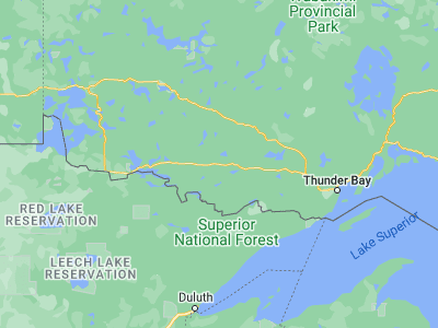 Map showing location of Atikokan (48.75551, -91.6216)