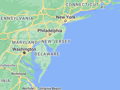Map showing location of Atlantic City (39.36428, -74.42293)
