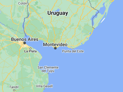 Map showing location of Atlántida (-34.7719, -55.7584)