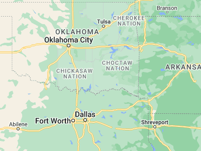 Map showing location of Atoka (34.38593, -96.12833)