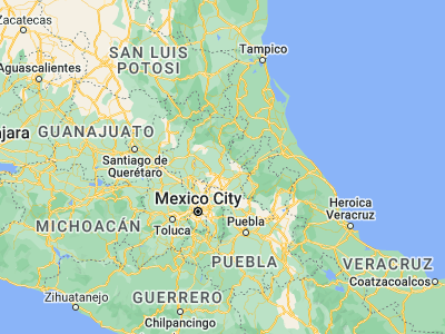 Map showing location of Atotonilco el Grande (20.28333, -98.66667)