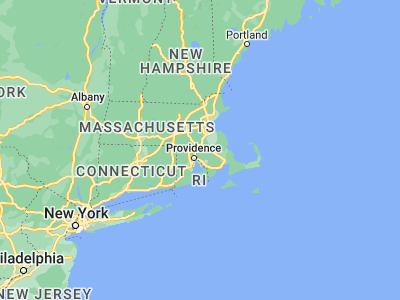 Map showing location of Attleboro (41.94454, -71.28561)