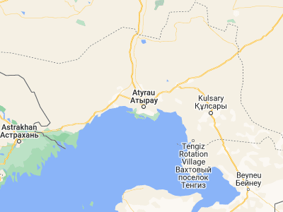 Map showing location of Atyrau (47.11667, 51.88333)