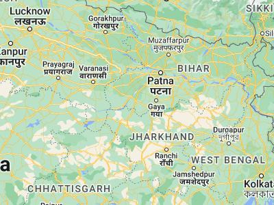Map showing location of Aurangābād (24.75389, 84.37406)