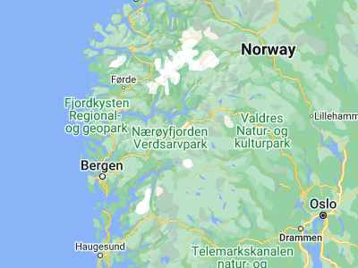 Map showing location of Aurlandsvangen (60.90814, 7.18977)
