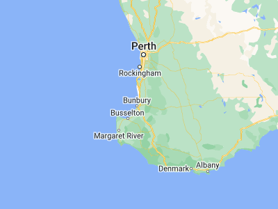 Map showing location of Australind (-33.2792, 115.71504)