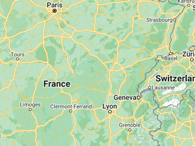 Map showing location of Autun (46.95, 4.3)