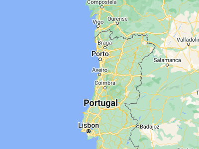Map showing location of Aveiro (40.64427, -8.64554)