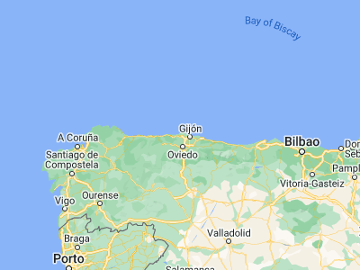 Map showing location of Avilés (43.55473, -5.92483)