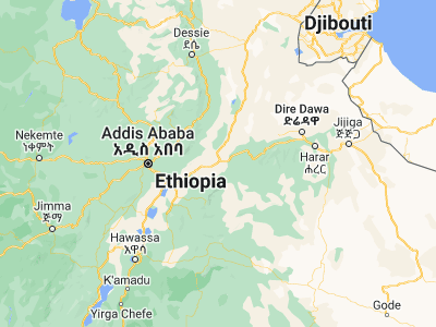 Map showing location of Āwash (8.98333, 40.16667)