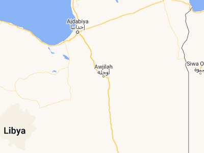 Map showing location of Awjilah (29.10806, 21.28694)