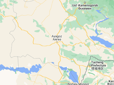 Map showing location of Ayagoz (47.96447, 80.43437)