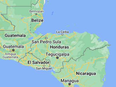 Map showing location of Ayapa (15.1, -87.15)