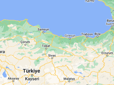 Map showing location of Aybastı (40.68667, 37.39917)