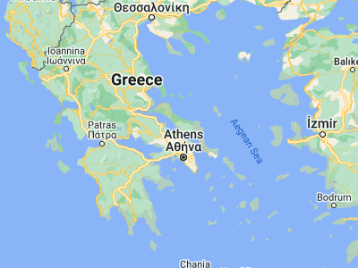 Map showing location of Áyios Nikólaos (38.41667, 23.65)