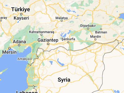 Map showing location of ‘Ayn al ‘Arab (36.89318, 38.36508)